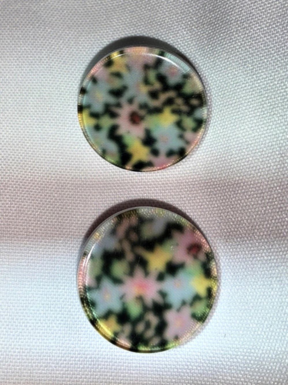 Vintage 80’s Avon Country Garden Floral Black & Pink Earrings